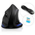Lefon F35 Wireless Mouse Vertical Rechargeable Ergonomic Mouse 2400 DPI Optical Gaming Mice for Gamer Computer Laptop PC Mac IOS