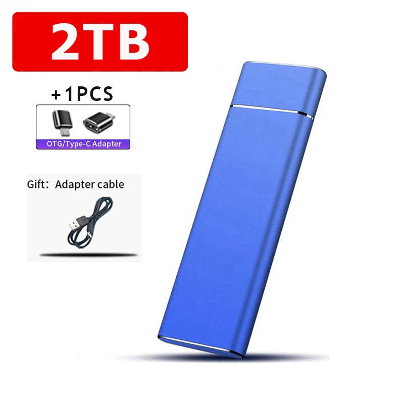 Hard Drive 2TB High-speed External SSD Portable SSD USB3.0 Solid State Disk Backup Storage for Mac/Laptop