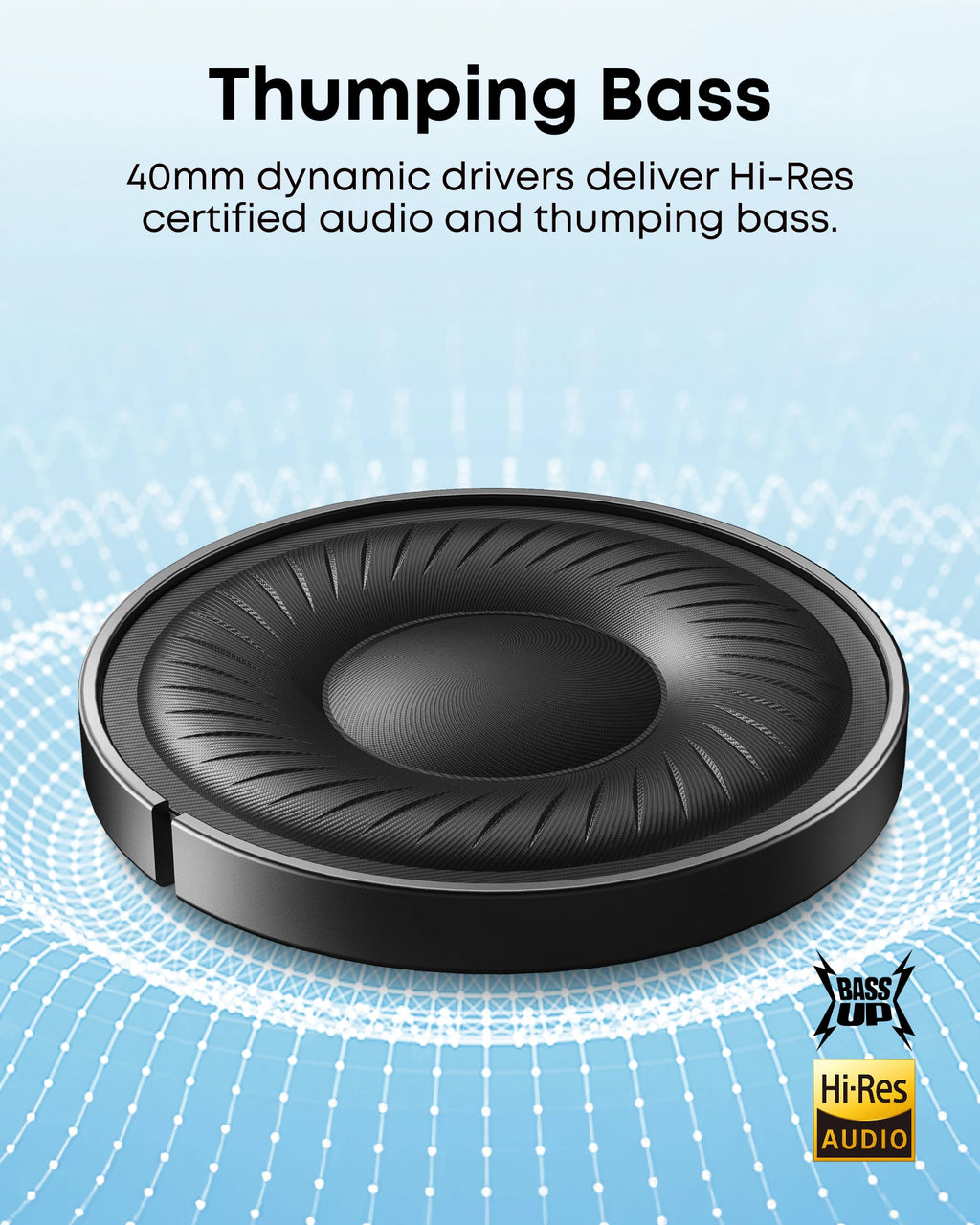 Soundcore by Anker Q20i Hybrid Active Noise Cancelling Headphones, Wireless Over-Ear Bluetooth, 40H ANC Playtime, Hi-Res Audio
