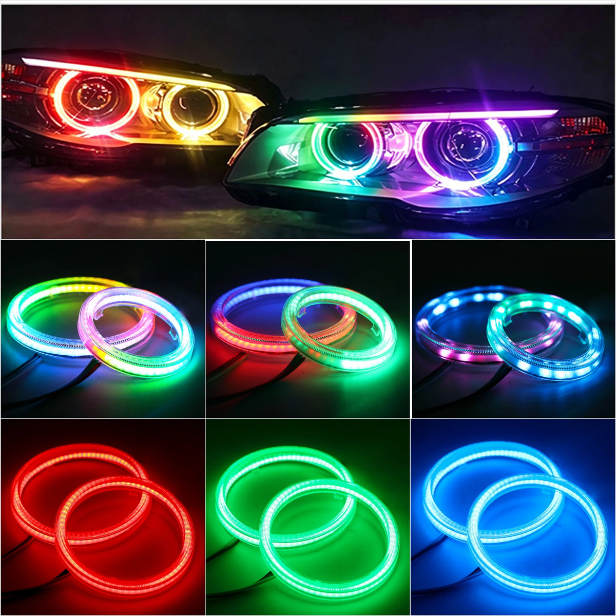 Car Headlight COB Angel Eyes Halo Rings Daytime Running Lights Fog Lights Retrofit Accessories COB Halo Rings Fog Lights COB LED