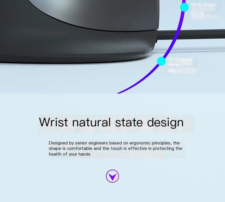 Mouse Wired Vertical Mouse Ergonomic Rechargeable 3200DPI Optional Portable Gaming Mouse for Mac Laptop PC Computer