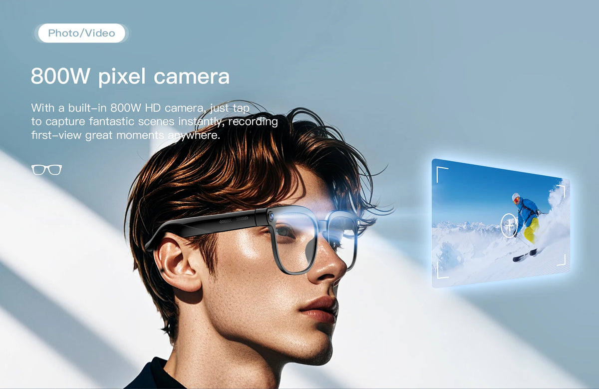 Smart AI Glasses 1080P HD Camera Video Recorder Bluetooth 5.4 Wireless Audio Headphones IP65 Waterproof Sport Men Women Eyewear