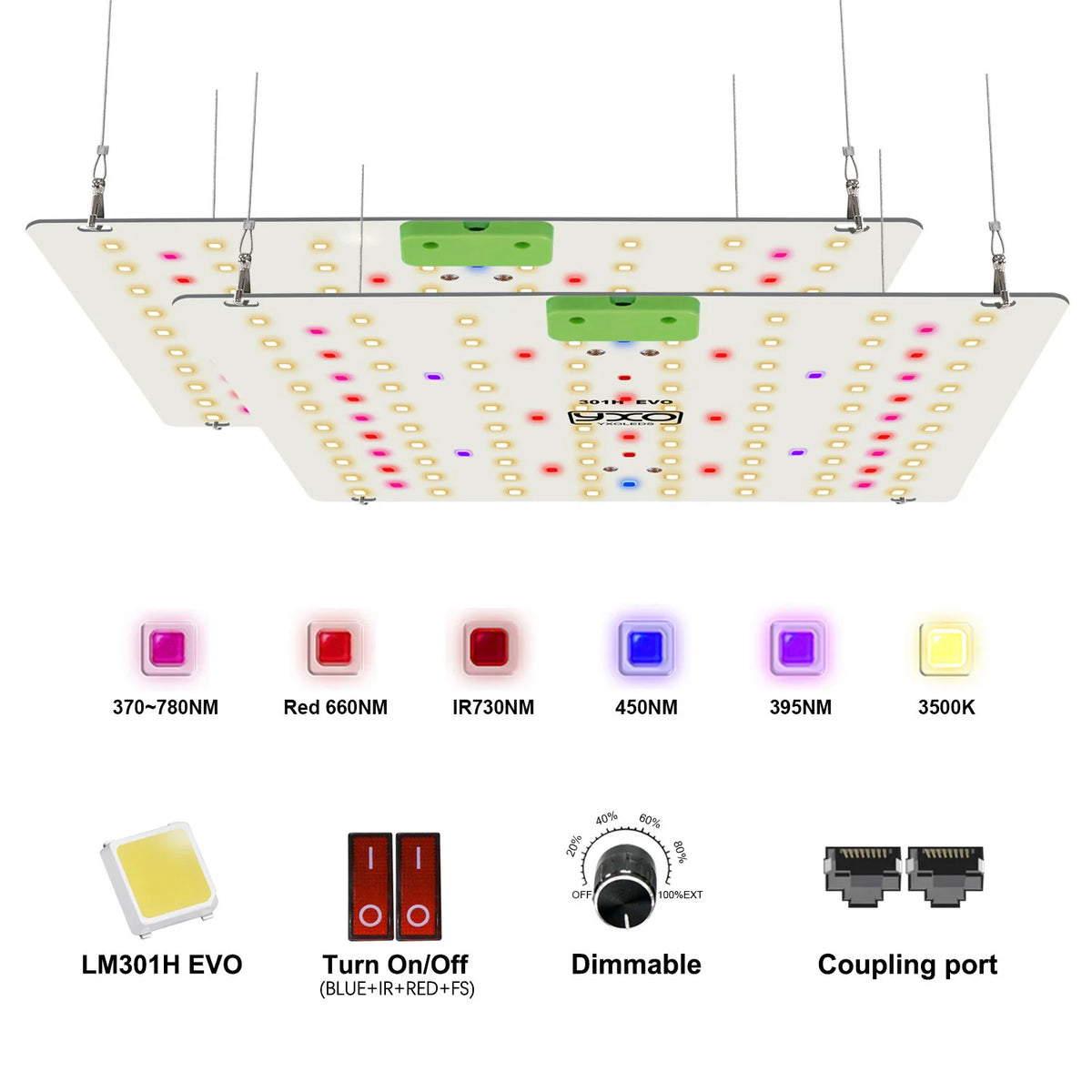 Super Bright Sam-ung Quantum Dot LM301H EVO Dimmable 85W 180W LED Plant Growth Light for Indoor Gardening And Agriculture