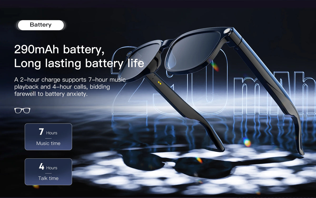Smart AI Glasses 1080P HD Camera Video Recorder Bluetooth 5.4 Wireless Audio Headphones IP65 Waterproof Sport Men Women Eyewear