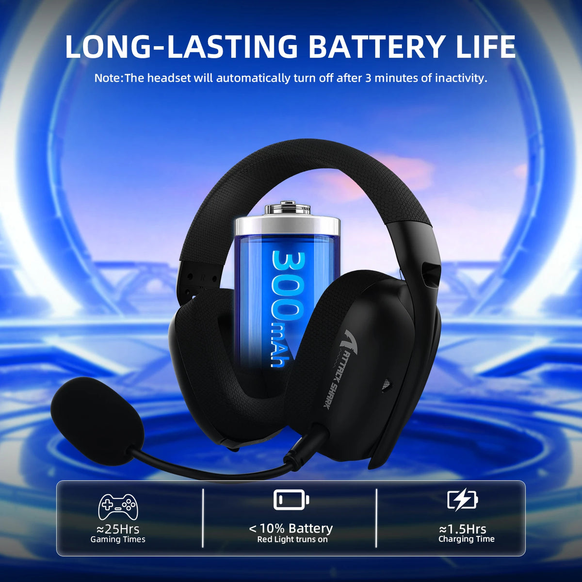 ATTACK SHARK L80PRO 3-IN-1 Gaming Headset can make more stable connection & low-latency,dual microphone design ,40mm