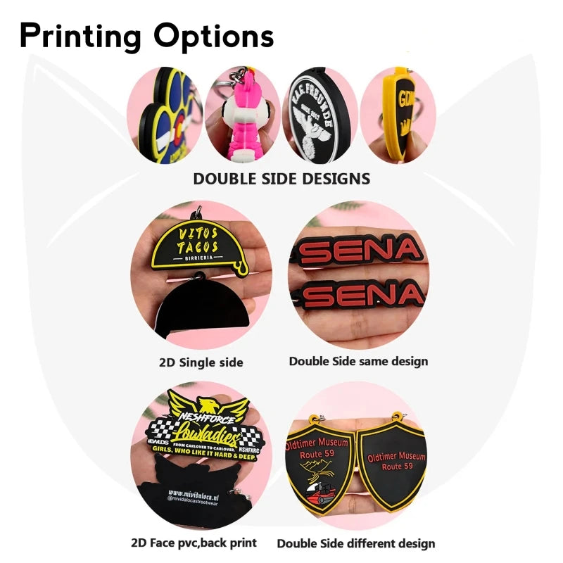 Custom PVC Keychains Customize Soft Rubber Keychain with Design&Logo DIY Silicone Key Personalized Durable PVC Key Chain for Key