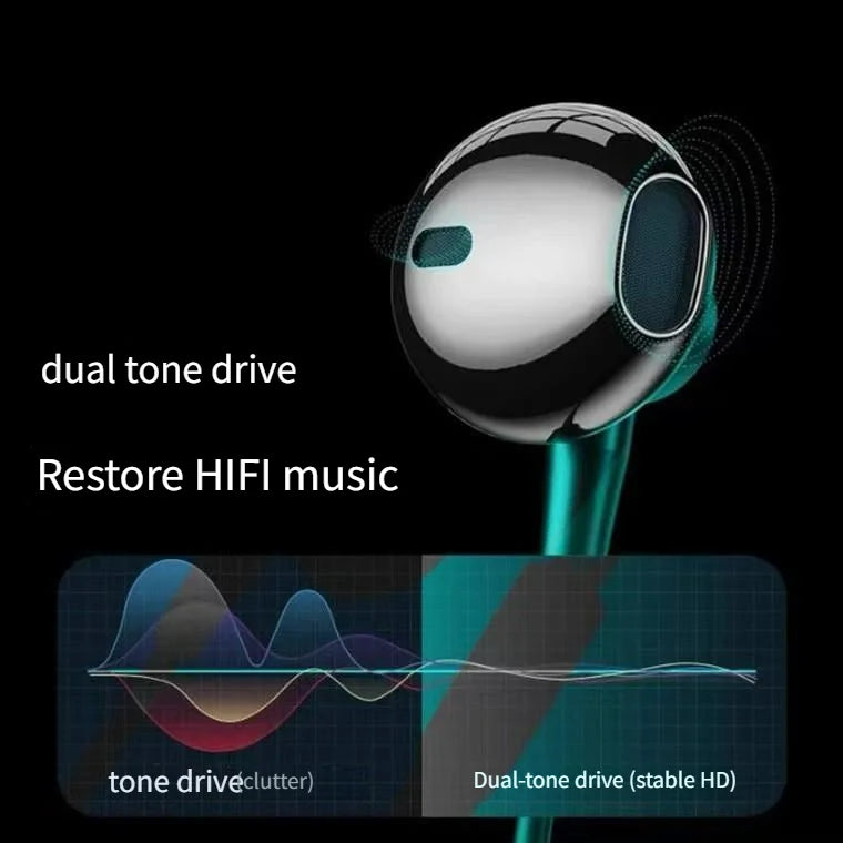USB Type C Headphone HiFi Bass Stereo Volume Control Mic 3.5mm Wired Earbuds For Galaxy S24 S23 S22 S21 Ultra iPhone 15 Pro Max