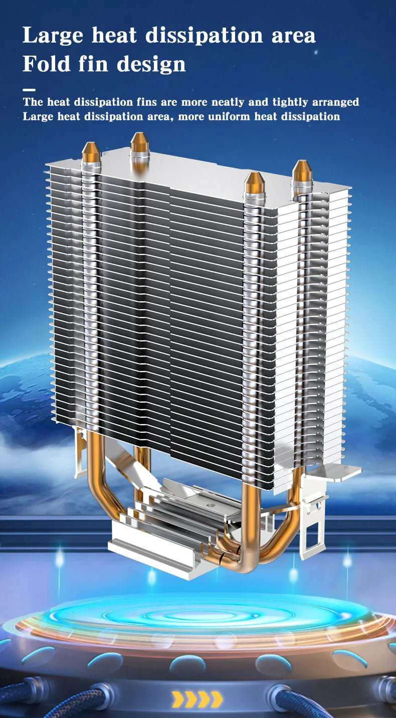 CPU Air Cooler X79 X99 3Pin PWM 4Pin Quiet Processor Cooling Fan For Intel LGA 1151 1155 1200 1700 2011 AMD AM3 AM4 PC Radiator