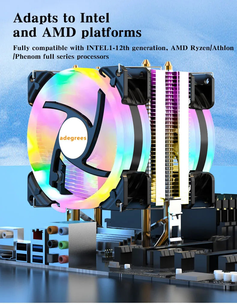 CPU Air Cooler X79 X99 3Pin PWM 4Pin Quiet Processor Cooling Fan For Intel LGA 1151 1155 1200 1700 2011 AMD AM3 AM4 PC Radiator