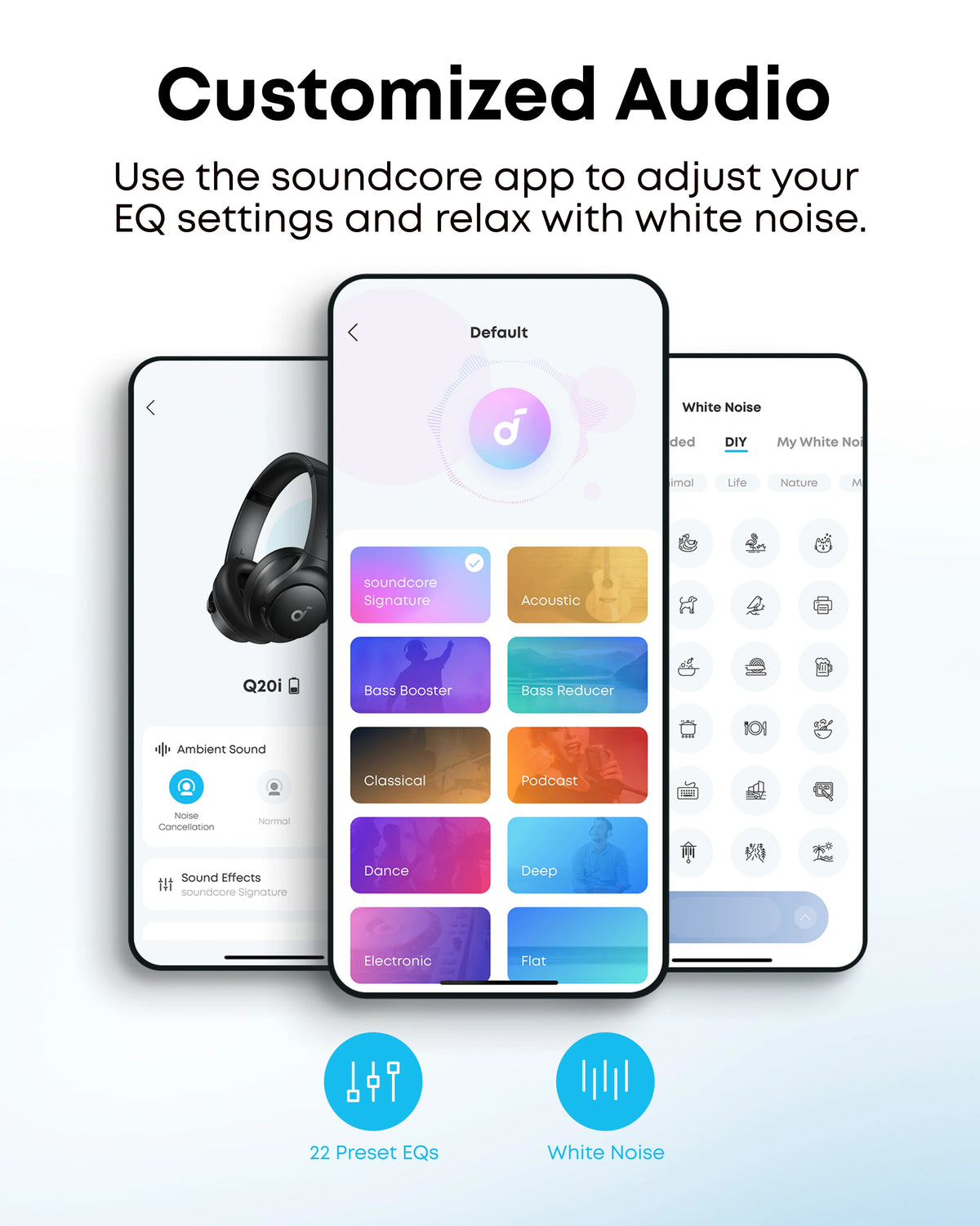 Soundcore by Anker Q20i Hybrid Active Noise Cancelling Headphones, Wireless Over-Ear Bluetooth, 40H ANC Playtime, Hi-Res Audio