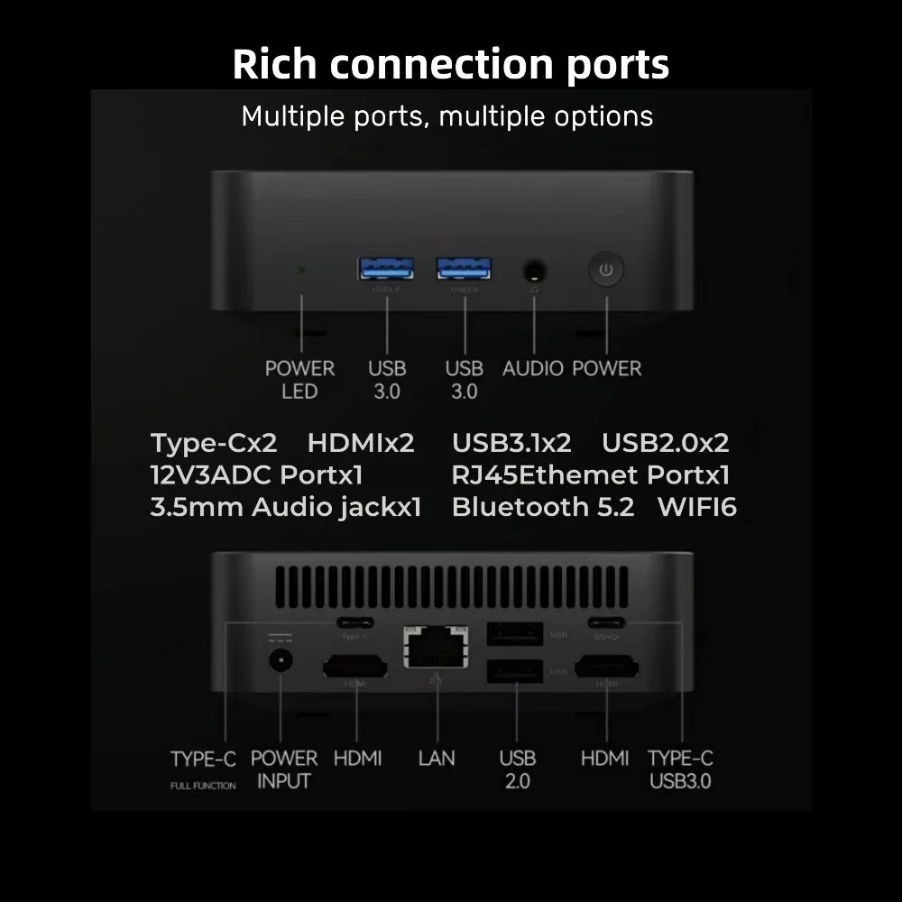 Windows 11 MiniPC Intel Core i9 10980HK Intel N150 16GB 32GB RAM WIFI6 BT5.2 4K 1TB 2TB SSD 1000Mbps Protable Gaming Computer PC