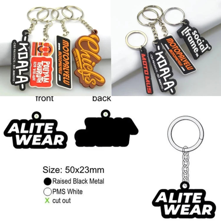 Custom PVC Keychains Customize Soft Rubber Keychain with Design&Logo DIY Silicone Key Personalized Durable PVC Key Chain for Key
