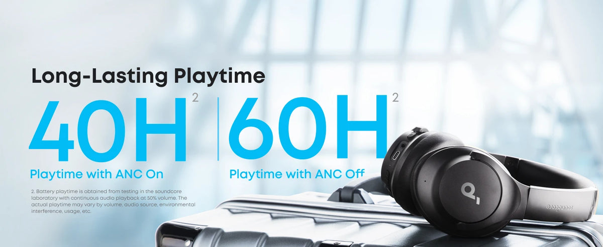 Soundcore by Anker Q20i Hybrid Active Noise Cancelling Headphones, Wireless Over-Ear Bluetooth, 40H ANC Playtime, Hi-Res Audio