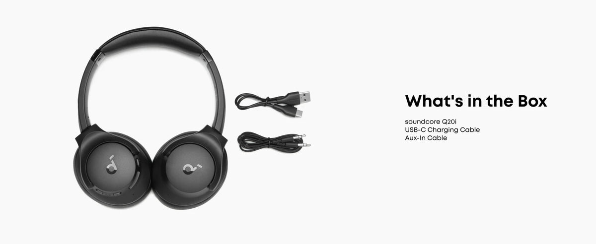 Soundcore by Anker Q20i Hybrid Active Noise Cancelling Headphones, Wireless Over-Ear Bluetooth, 40H ANC Playtime, Hi-Res Audio