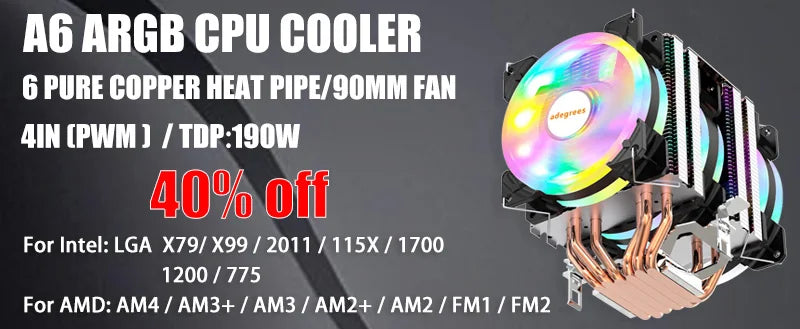 CPU Air Cooler X79 X99 3Pin PWM 4Pin Quiet Processor Cooling Fan For Intel LGA 1151 1155 1200 1700 2011 AMD AM3 AM4 PC Radiator