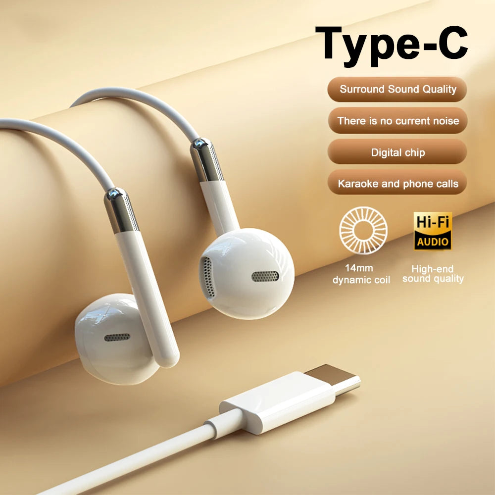 For Samsung Earplugs Dolby Surround Sound With Mic Type C 3.5mm Music Wired Headphones For Samsung Galaxy S25 S24 S23 S22 Ultra