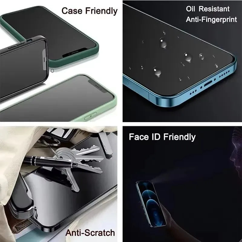 1-5PCS Anti-Spy Glass for iPhone 15 14 13 12 11 Pro Max Mini X XS XR 7 8 6 Plus Privacy Screen Protector For iPhone 17 16 17Air