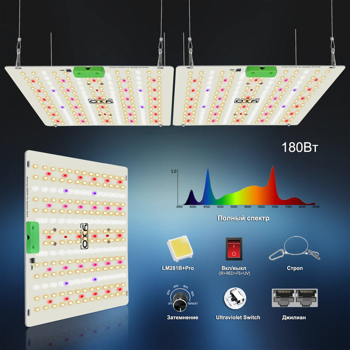 Super Bright Sam-ung Quantum Dot LM301H EVO Dimmable 85W 180W LED Plant Growth Light for Indoor Gardening And Agriculture
