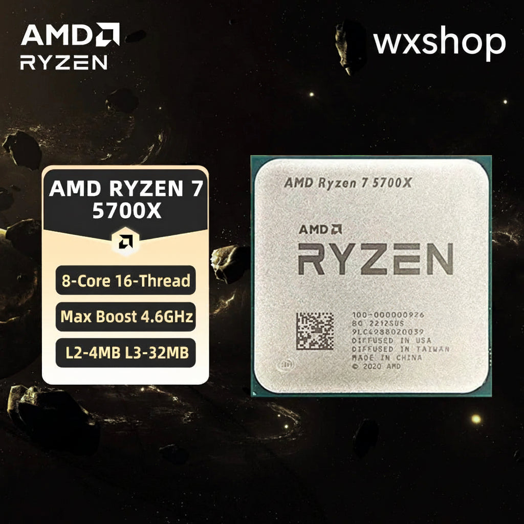 AMD Ryzen 7 5700X CPU AMD R7 5700X Processor Up to 4.6GHz 8-Core 16-Thread Socket AM4 Desktop Gaming CPU for PC Gamer
