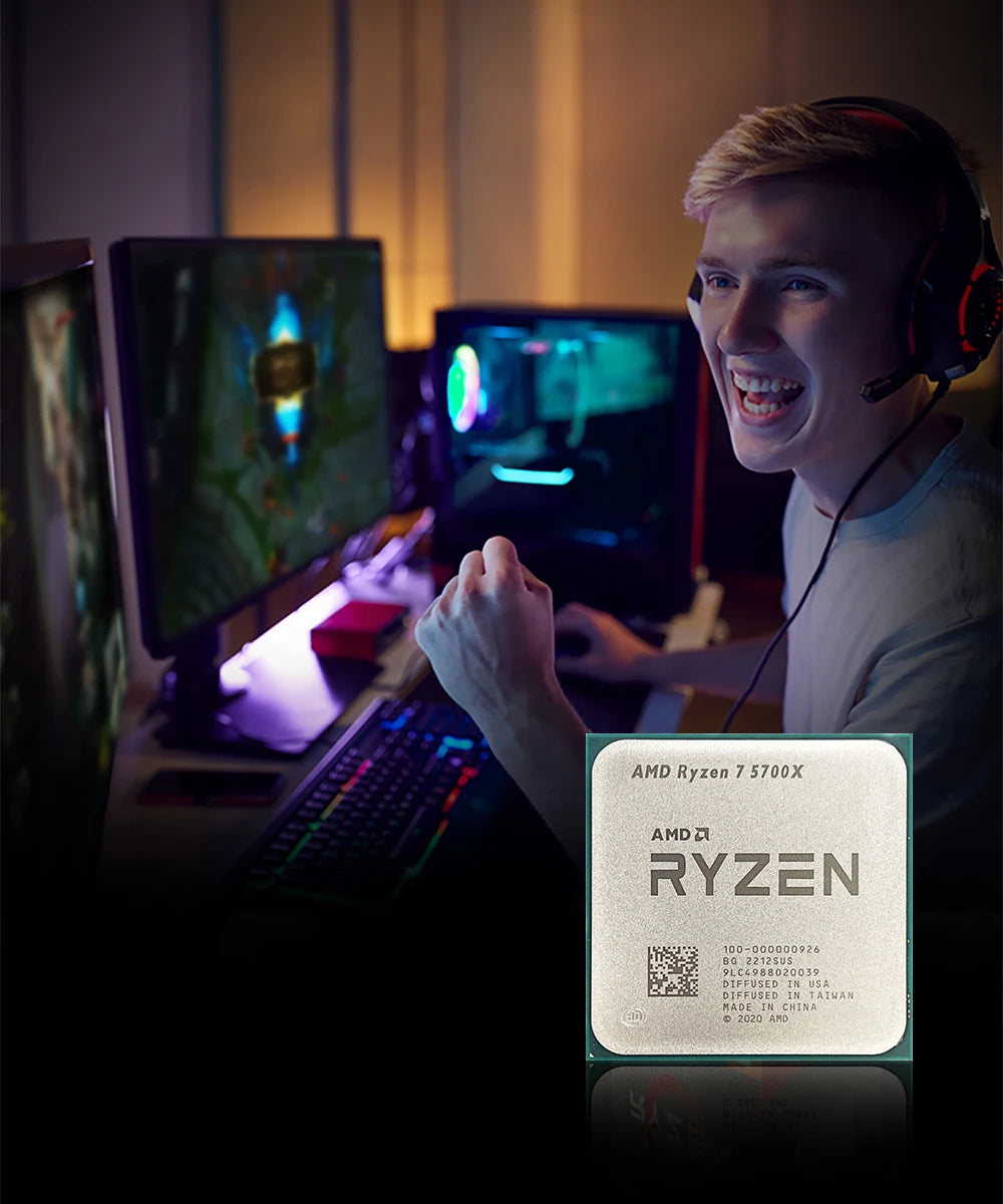 AMD Ryzen 7 5700X CPU AMD R7 5700X Processor Up to 4.6GHz 8-Core 16-Thread Socket AM4 Desktop Gaming CPU for PC Gamer