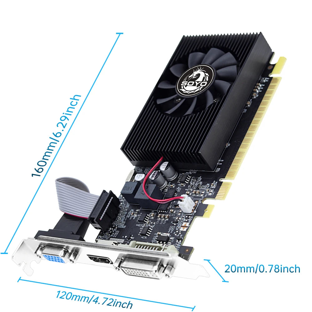 Graphics Cards SOYO NVIDIA GT730 4G GDDR3 128bit Video Card HDMI+DP+DVI For Desktop Gaming Computer Components GPU GT 730