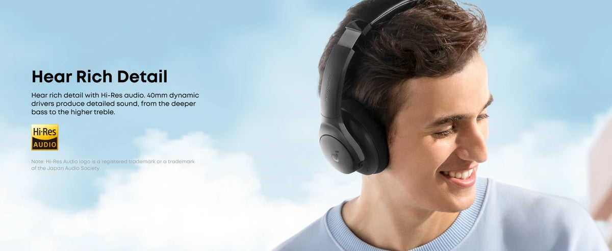 Soundcore by Anker Q20i Hybrid Active Noise Cancelling Headphones, Wireless Over-Ear Bluetooth, 40H ANC Playtime, Hi-Res Audio