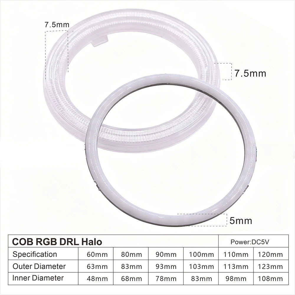 Car Headlight COB Angel Eyes Halo Rings Daytime Running Lights Fog Lights Retrofit Accessories COB Halo Rings Fog Lights COB LED