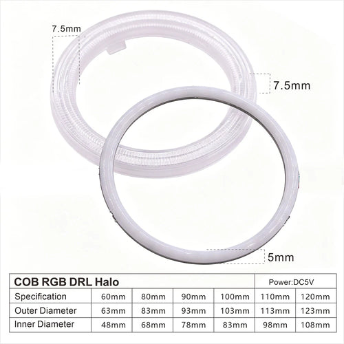 Car Headlight COB Angel Eyes Halo Rings Daytime Running Lights Fog Lights Retrofit Accessories COB Halo Rings Fog Lights COB LED