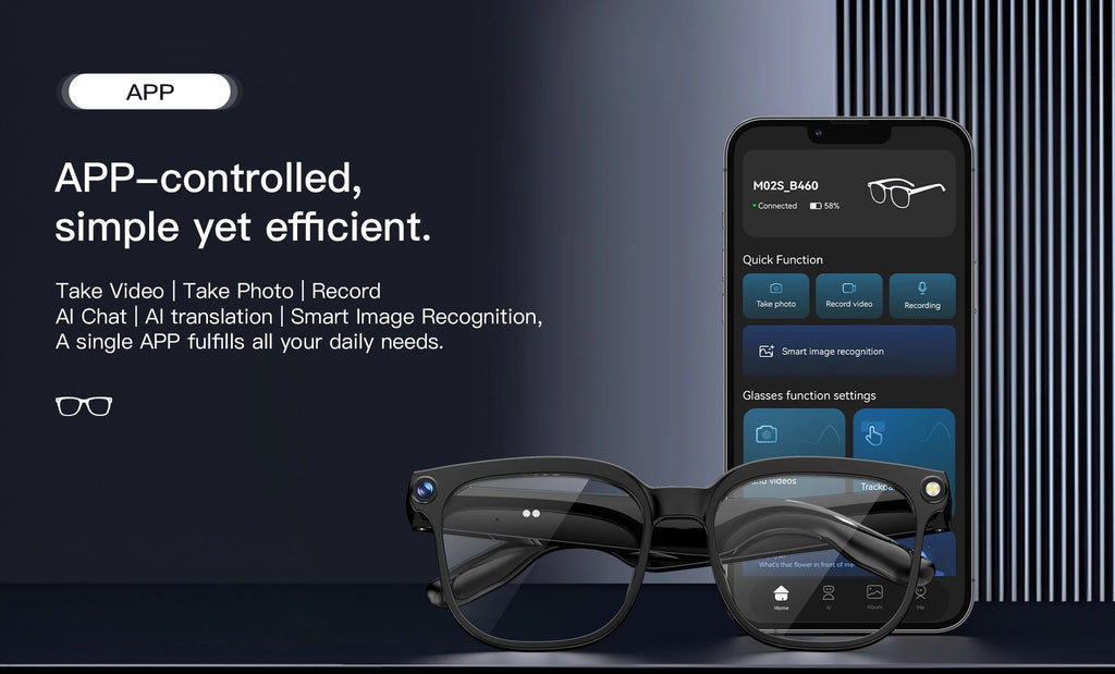 Smart AI Glasses 1080P HD Camera Video Recorder Bluetooth 5.4 Wireless Audio Headphones IP65 Waterproof Sport Men Women Eyewear