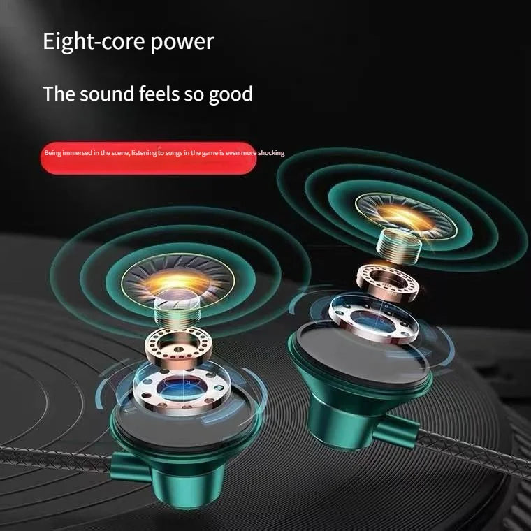 USB Type C Headphone HiFi Bass Stereo Volume Control Mic 3.5mm Wired Earbuds For Galaxy S24 S23 S22 S21 Ultra iPhone 15 Pro Max