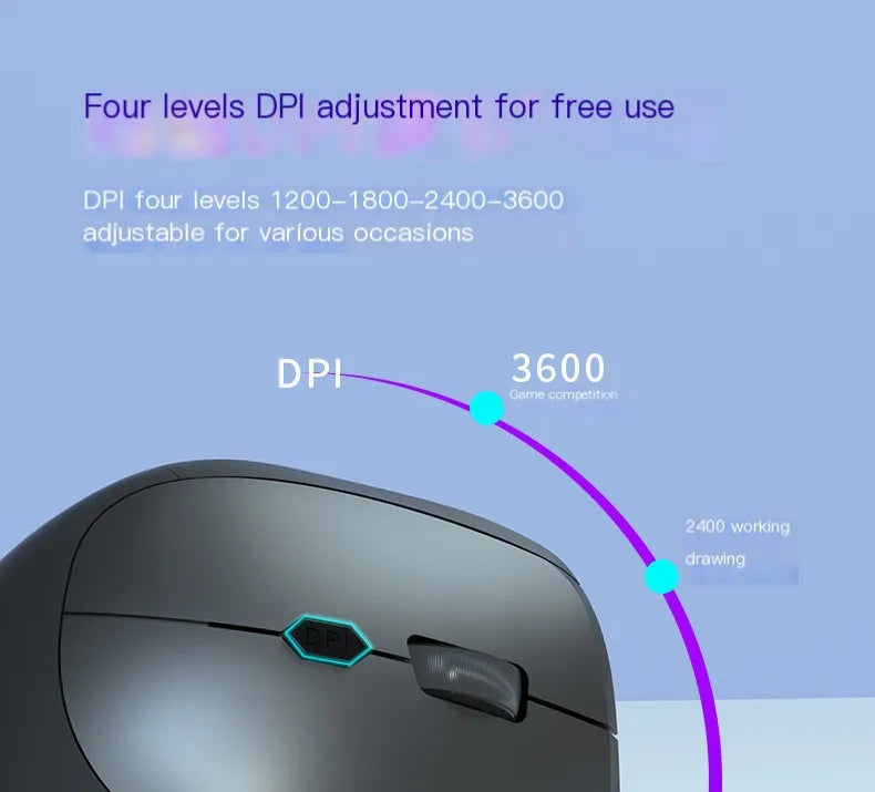 Mouse Wired Vertical Mouse Ergonomic Rechargeable 3200DPI Optional Portable Gaming Mouse for Mac Laptop PC Computer