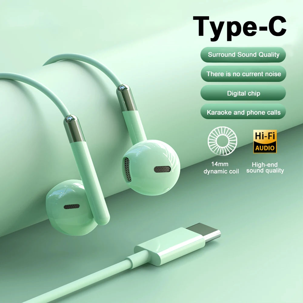 For Samsung Earplugs Dolby Surround Sound With Mic Type C 3.5mm Music Wired Headphones For Samsung Galaxy S25 S24 S23 S22 Ultra