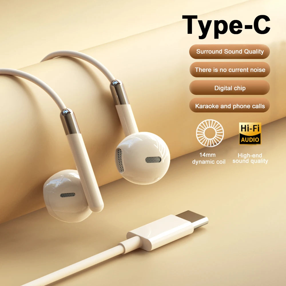 For Samsung Earplugs Dolby Surround Sound With Mic Type C 3.5mm Music Wired Headphones For Samsung Galaxy S25 S24 S23 S22 Ultra