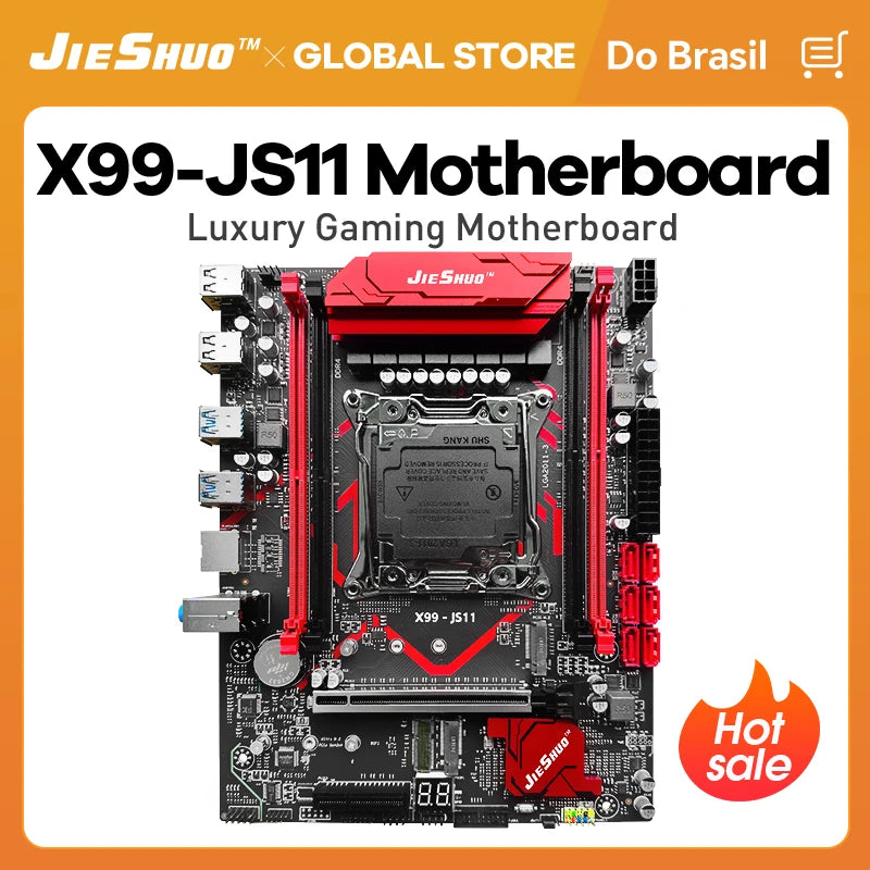 JIESHUO X99-JS11 Motherboard Set Kit With LGA2011-3 Xeon E5 2682V4  DDR4 16GB 2133MHZ RAM Memory NVME M.2 SATA support TPM 2.0