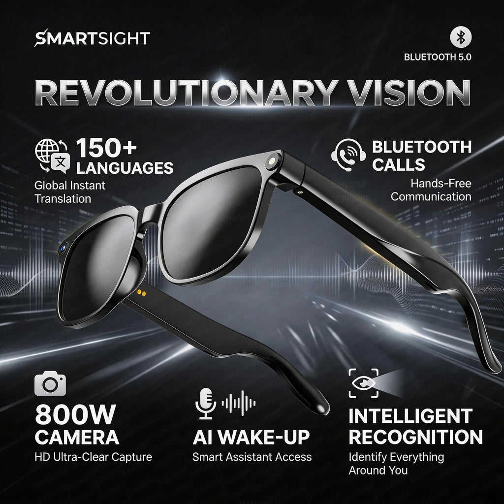 Smart AI Glasses 1080P HD Camera Video Recorder Bluetooth 5.4 Wireless Audio Headphones IP65 Waterproof Sport Men Women Eyewear