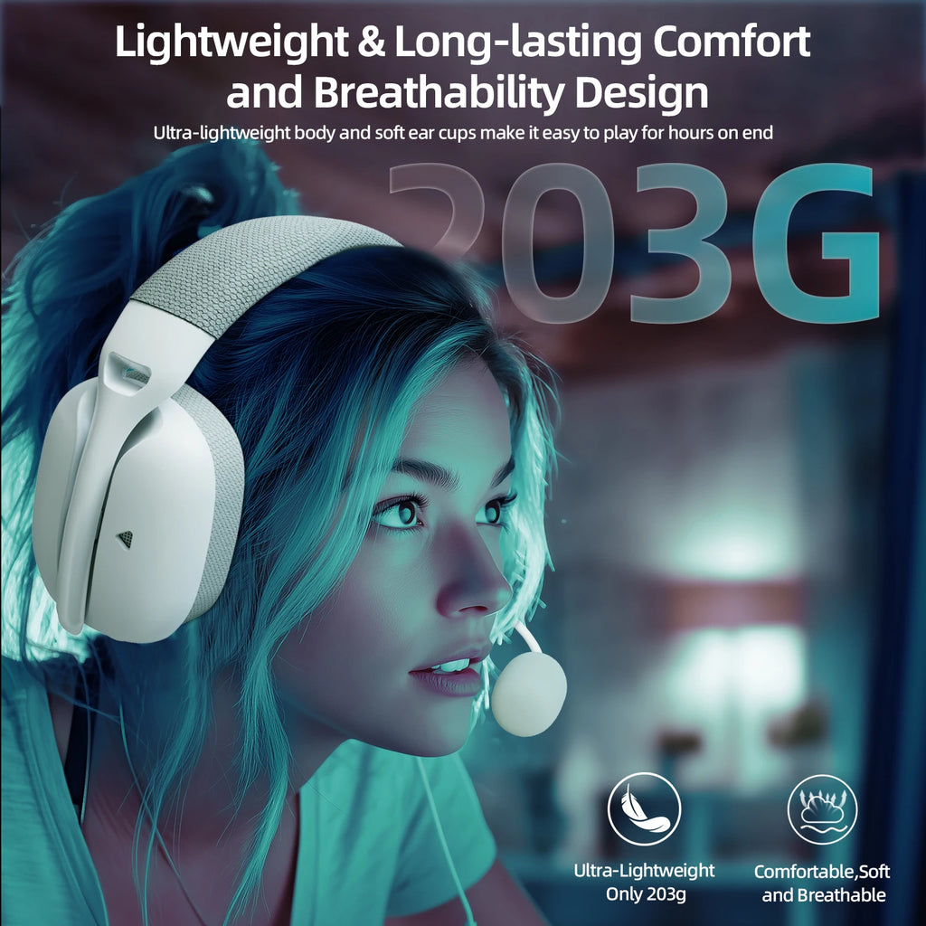 ATTACK SHARK L80PRO 3-IN-1 Gaming Headset can make more stable connection & low-latency,dual microphone design ,40mm