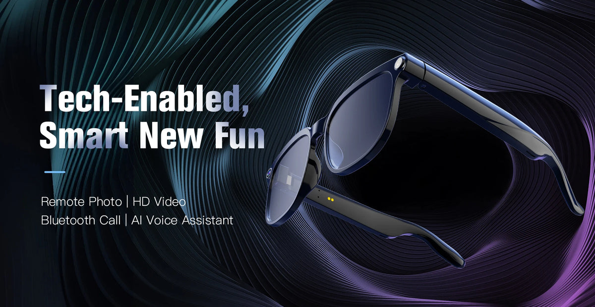 Smart AI Glasses 1080P HD Camera Video Recorder Bluetooth 5.4 Wireless Audio Headphones IP65 Waterproof Sport Men Women Eyewear