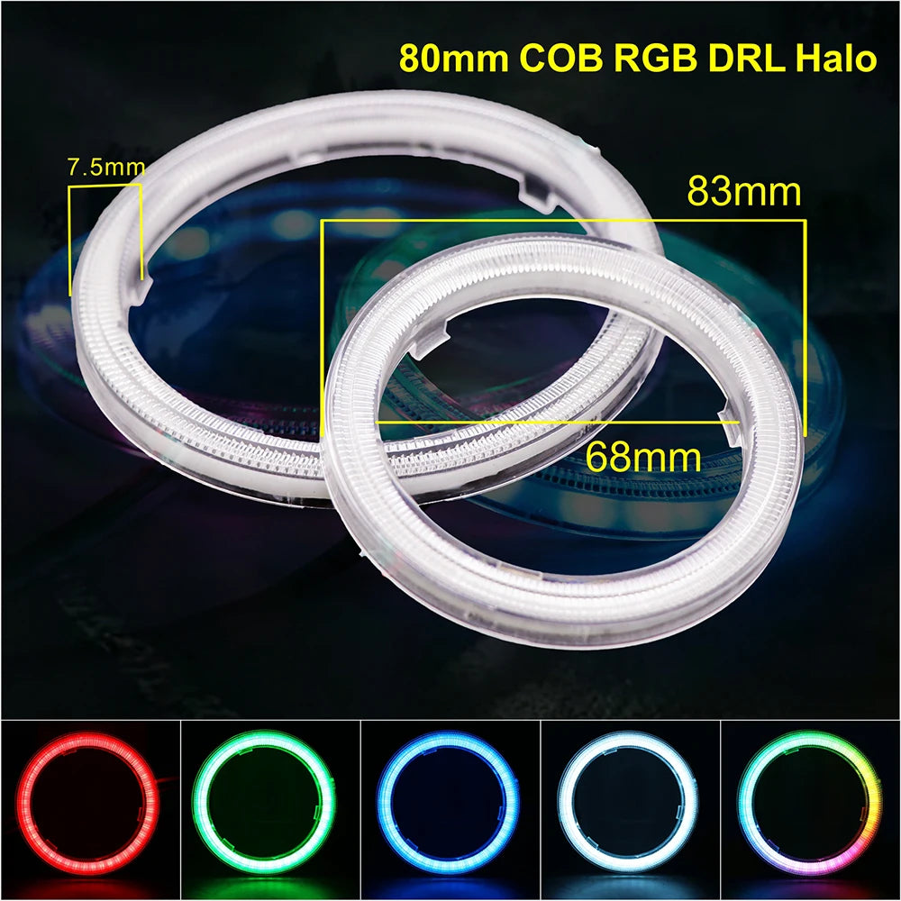 Car Headlight COB Angel Eyes Halo Rings Daytime Running Lights Fog Lights Retrofit Accessories COB Halo Rings Fog Lights COB LED
