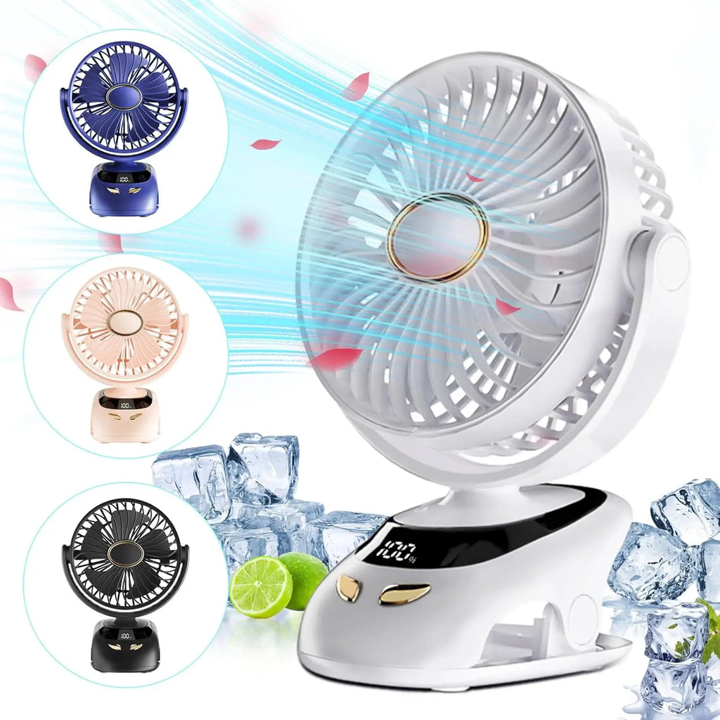 Small Desk Clip On Fan, Portable Personal USB Clip Fan For Home Office Travel Bed Stroller Camping Outdoor Golf Cart Fan
