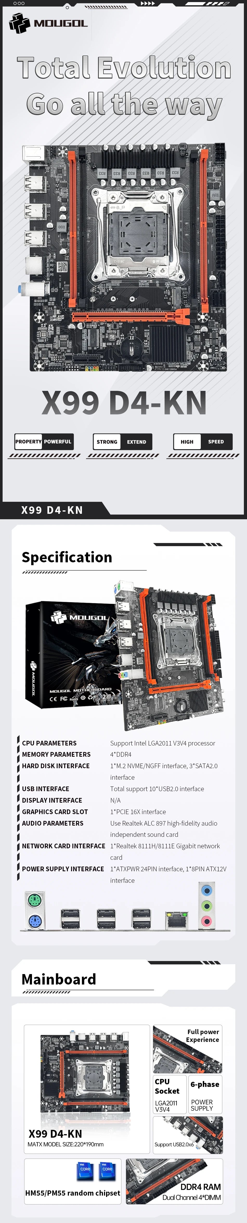 MOUGOL X99 Motherboard Kit with Intel Xeon E5 2680 V4 & DDR4 8Gx2 2133MHz Dual Channel RAM M.2 NVME for Desktop Gaming Computer