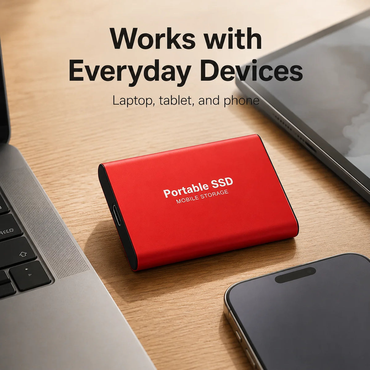 Portable SSD Drive USB Type-C for Computer File Backup