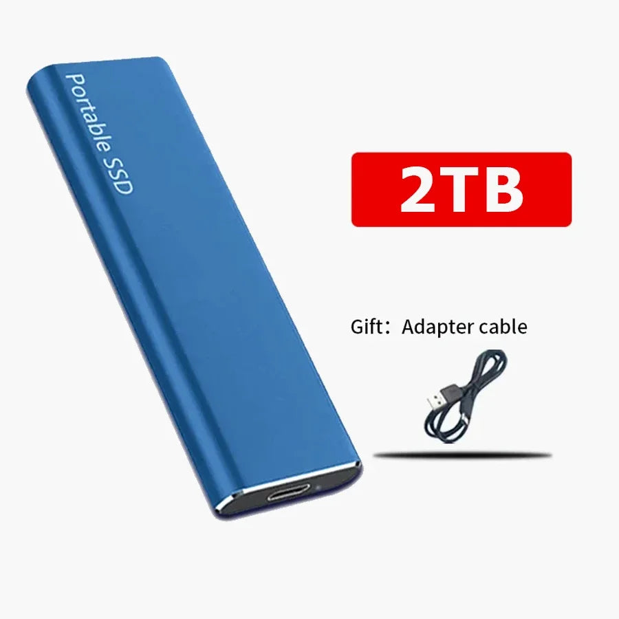 Hard Drive 2TB High-speed External SSD Portable SSD USB3.0 Solid State Disk Backup Storage for Mac/Laptop