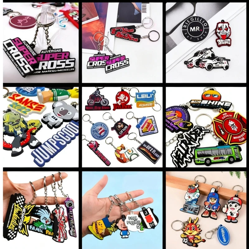 Custom PVC Keychains Customize Soft Rubber Keychain with Design&Logo DIY Silicone Key Personalized Durable PVC Key Chain for Key