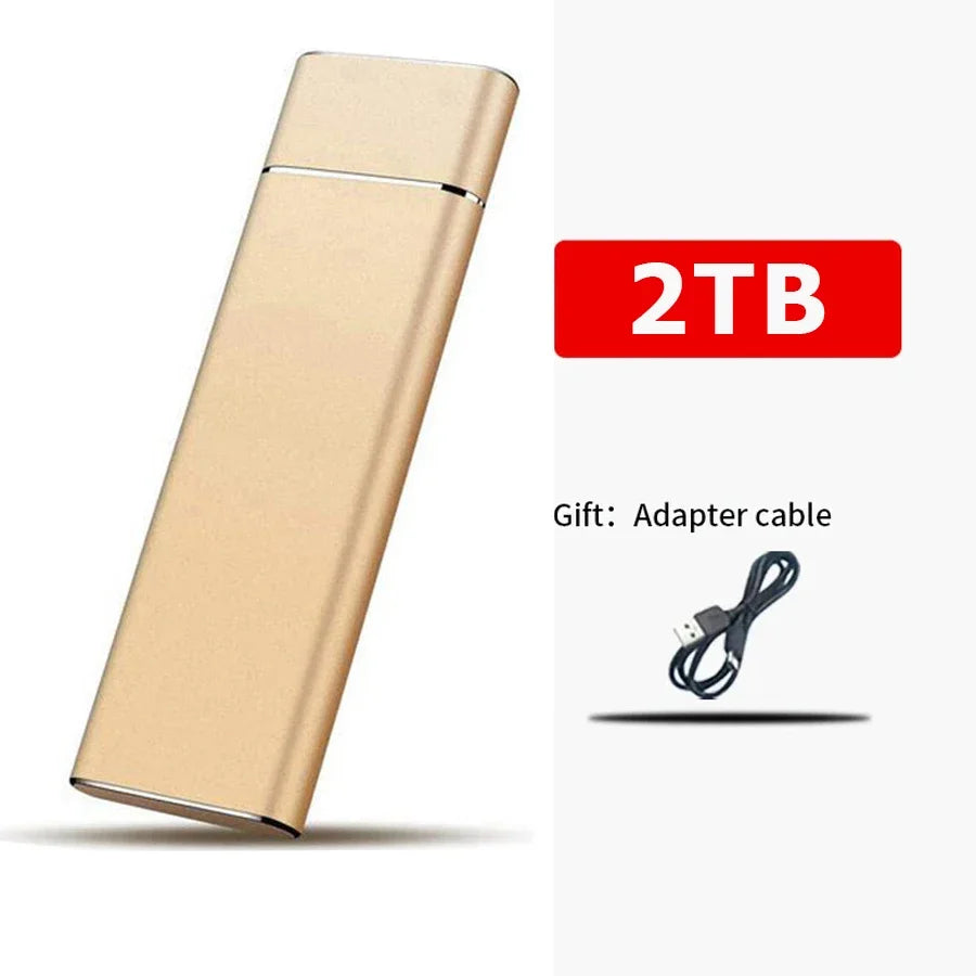 Hard Drive 2TB High-speed External SSD Portable SSD USB3.0 Solid State Disk Backup Storage for Mac/Laptop