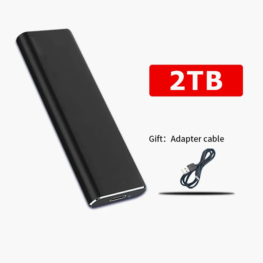 Hard Drive 2TB High-speed External SSD Portable SSD USB3.0 Solid State Disk Backup Storage for Mac/Laptop