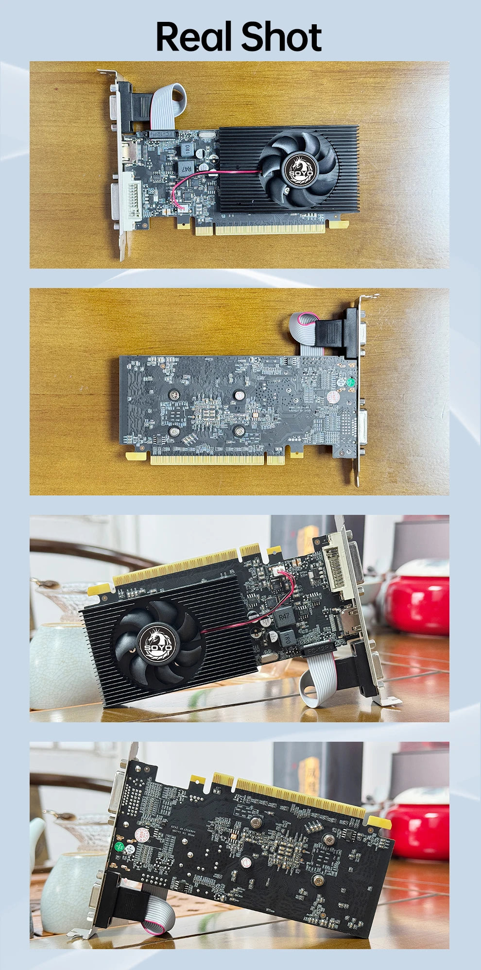 Graphics Cards SOYO NVIDIA GT730 4G GDDR3 128bit Video Card HDMI+DP+DVI For Desktop Gaming Computer Components GPU GT 730