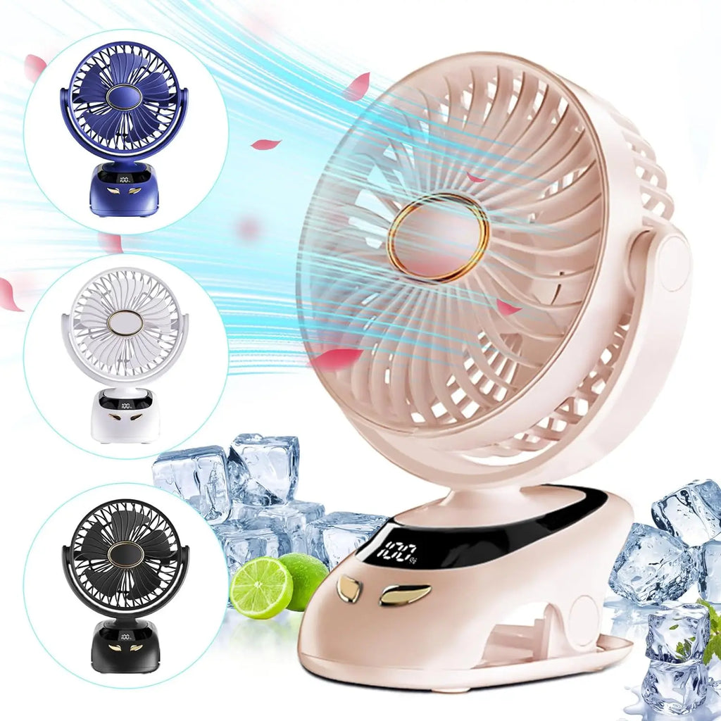Small Desk Clip On Fan, Portable Personal USB Clip Fan For Home Office Travel Bed Stroller Camping Outdoor Golf Cart Fan