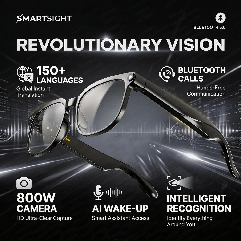 Smart AI Glasses 1080P HD Camera Video Recorder Bluetooth 5.4 Wireless Audio Headphones IP65 Waterproof Sport Men Women Eyewear