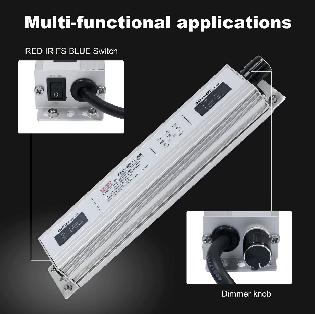 Super Bright Sam-ung Quantum Dot LM301H EVO Dimmable 85W 180W LED Plant Growth Light for Indoor Gardening And Agriculture