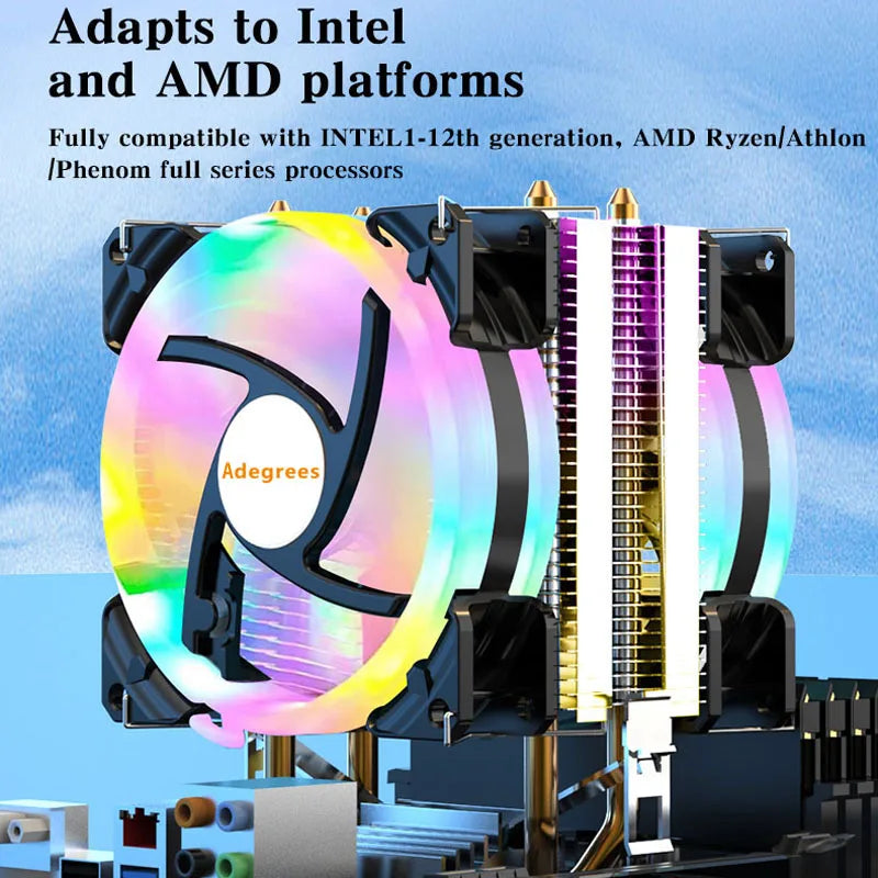 CPU Air Cooler X79 X99 3Pin PWM 4Pin Quiet Processor Cooling Fan For Intel LGA 1151 1155 1200 1700 2011 AMD AM3 AM4 PC Radiator